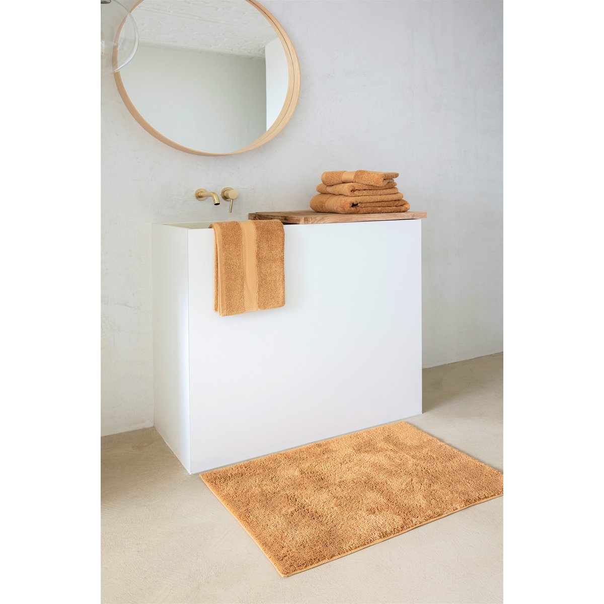 Badmat 60x90 cm katoen karamel