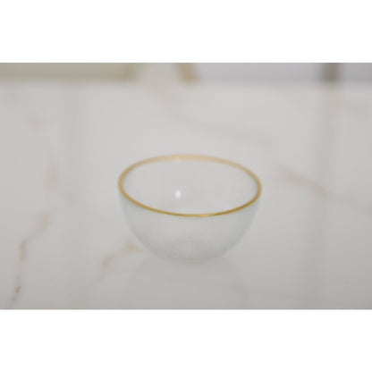 Glazen kom 9x9x3 cm goud