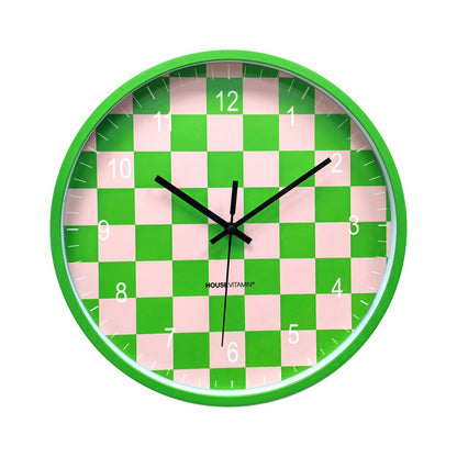 Wandklok 34x4x34 cm groen roze