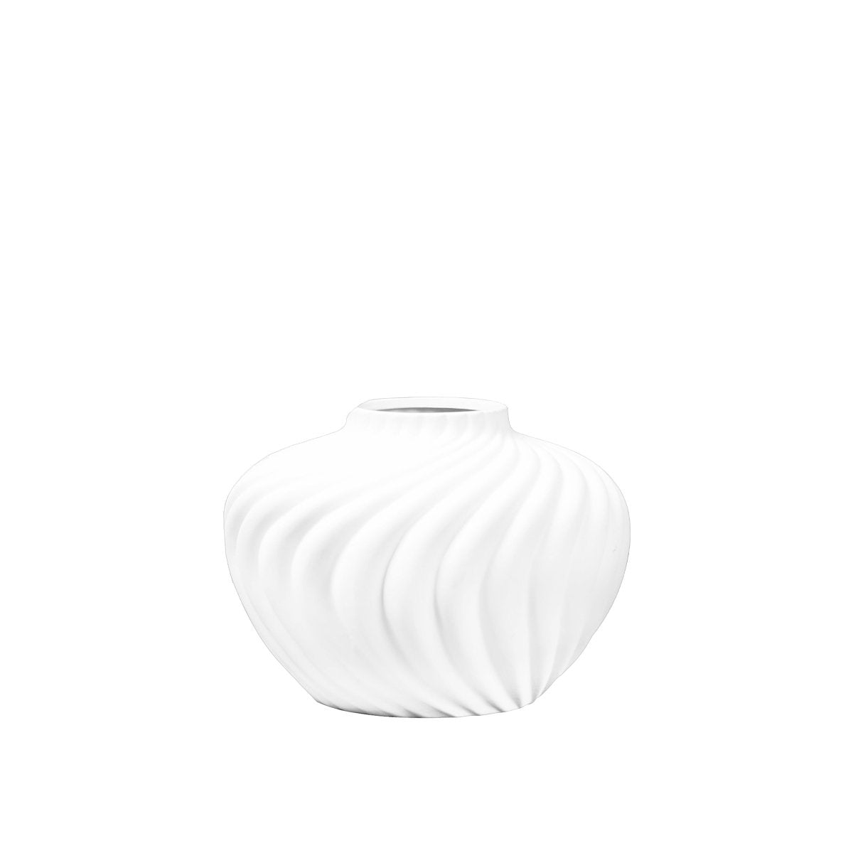 Vaas rond wit polyresine 30x30x22 cm