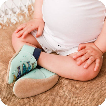 Babyslofjes leer suède zool 0-6 mnd