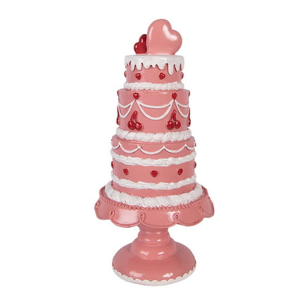 Decoration Statue Cake Ø 16x33 cm Pink Plastic