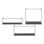 Wandplank set 3 stuks staal zwart