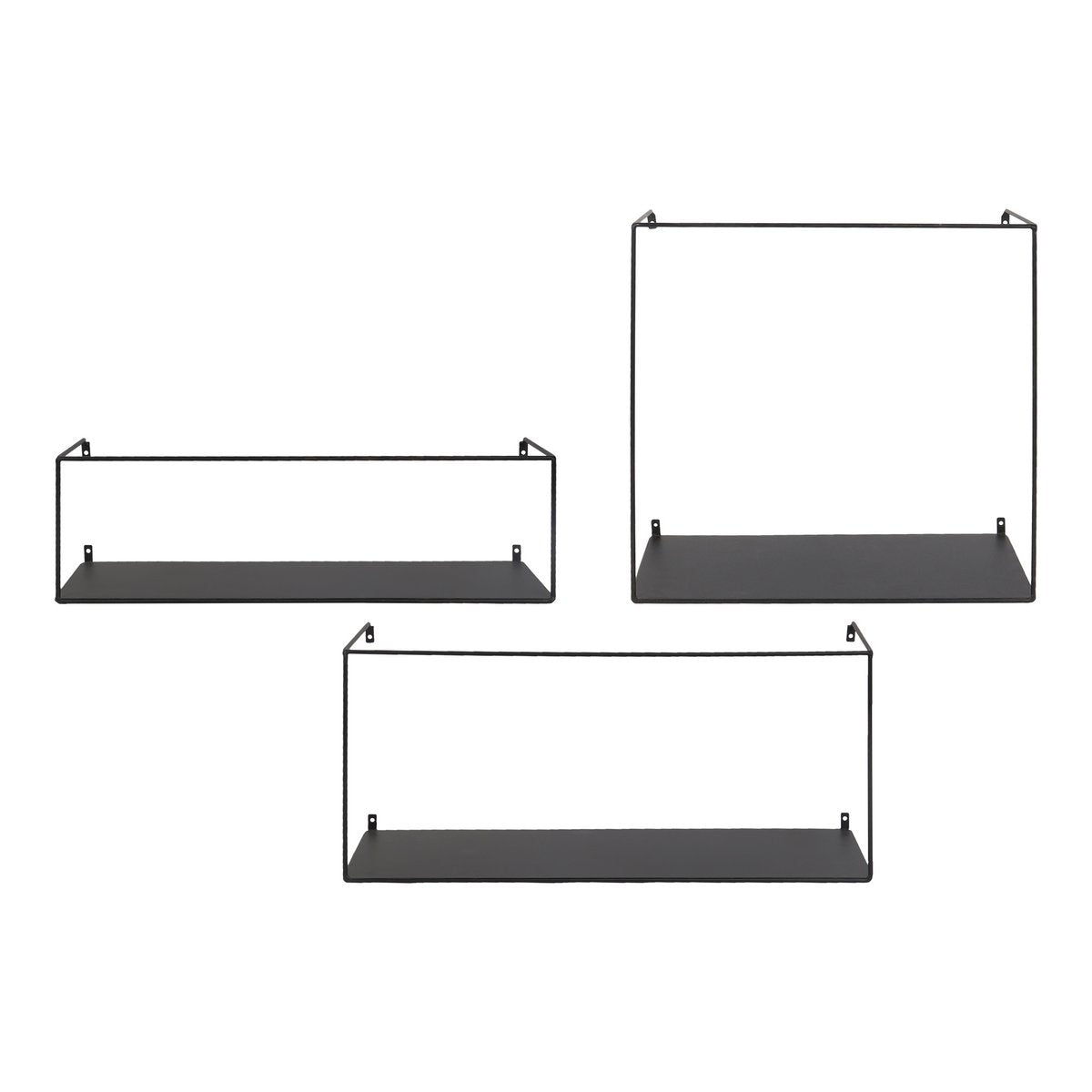 Wandplank set 3 stuks staal zwart