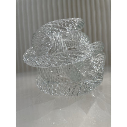 Glazen sculptuur geknoopt Ø10 cm wit
