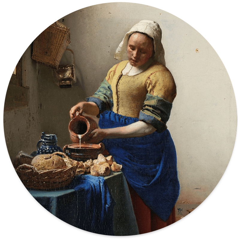 Muurcirkel het melkmeisje Dibond/Forex