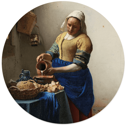 Muurcirkel het melkmeisje Dibond/Forex