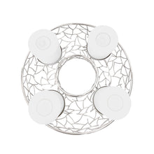 EDZARD Advent Wreath Milano, Stainless Steel, Nickel-Plated, Silver-Coloured, Diameter 34 cm, for candles ø 8 cm