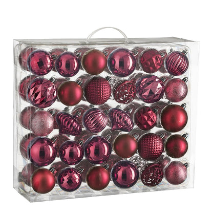 Kerstballen set  Fuchsia