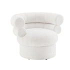 Fauteuil bouclé wit draaibaar