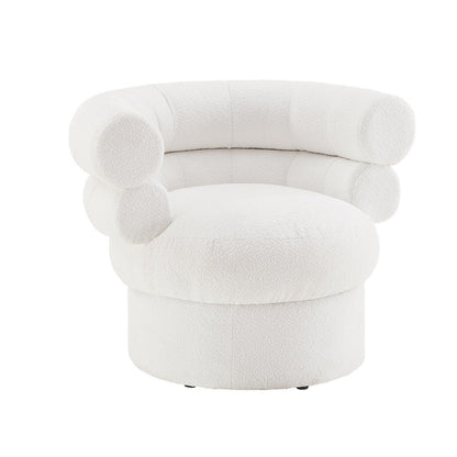 Fauteuil bouclé stof wit
