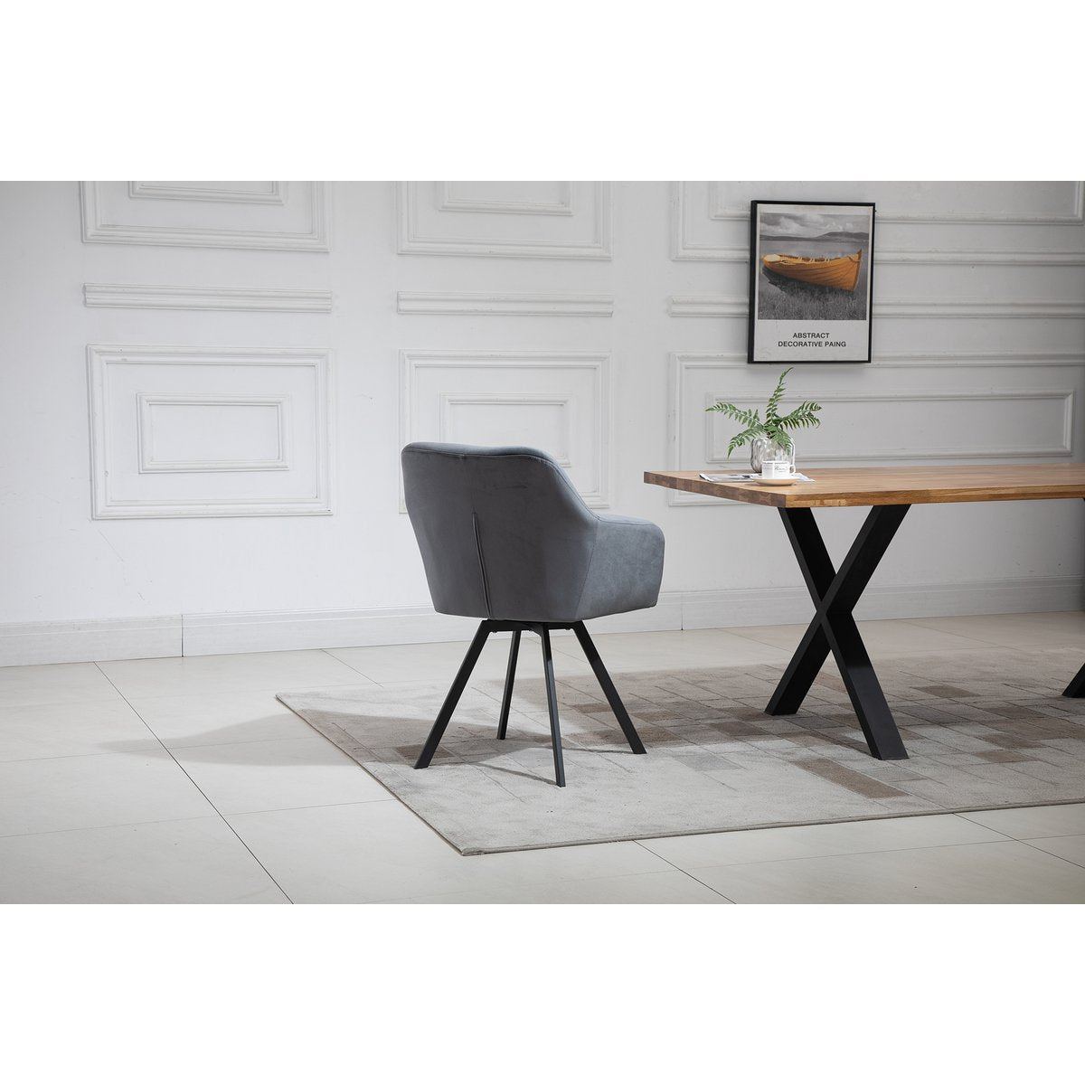 Fauteuil draaibaar grijs 61x62x85 cm