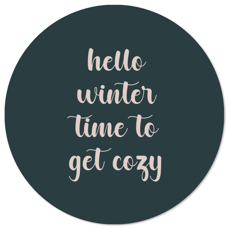 Wall circle hello winter green