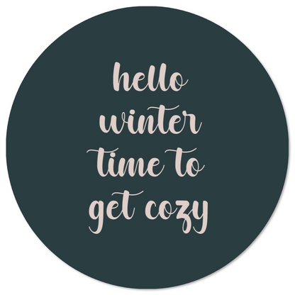 Wall circle hello winter green