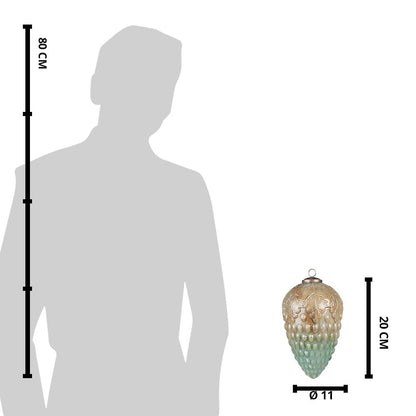 Kerstbal XL 11 cm turquoise glas