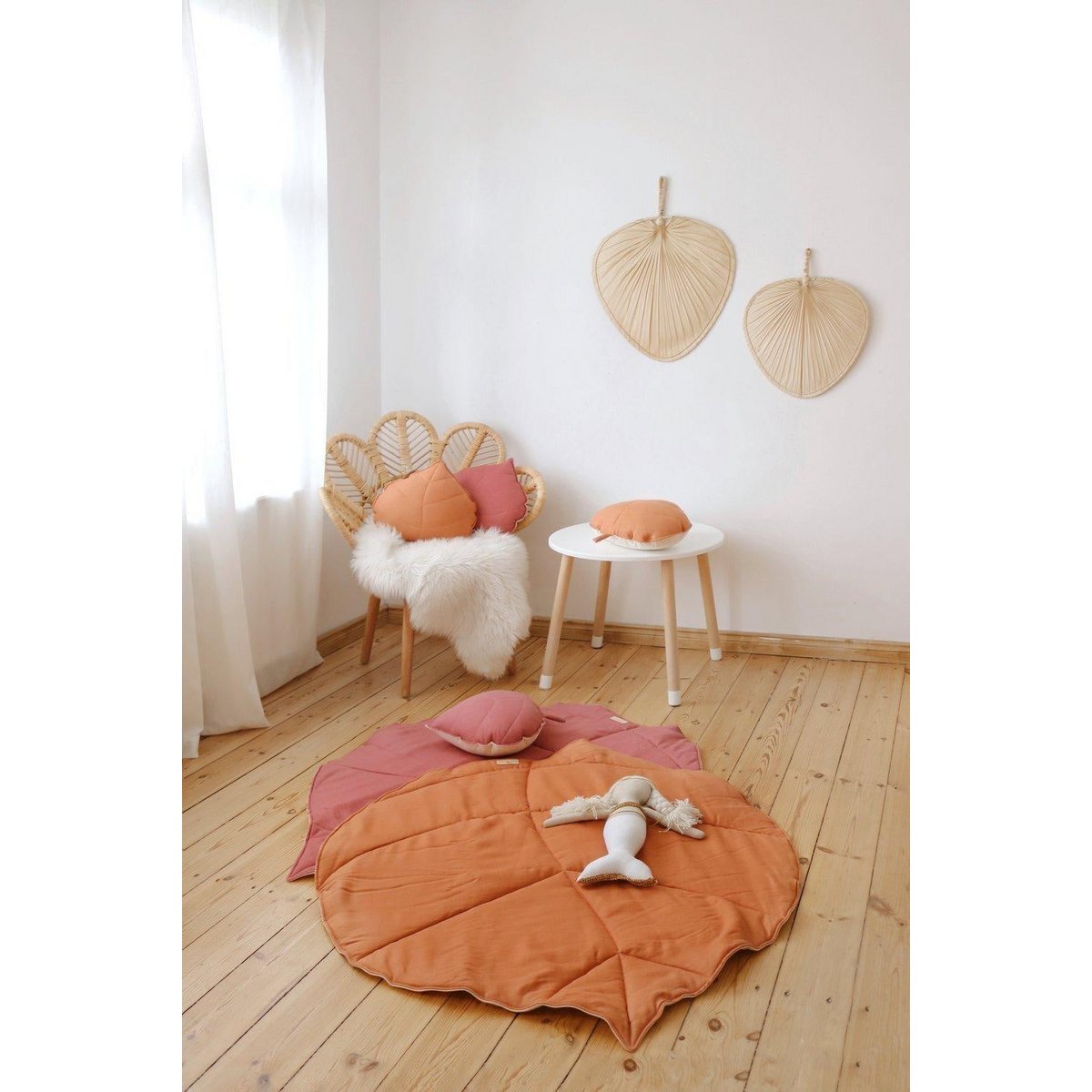 "Papaya" Linnen Blad Mat