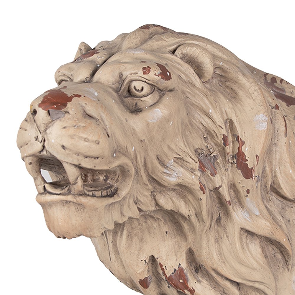 Decoratie beeld leeuw 55x23x40 cm beige bruin magnesium