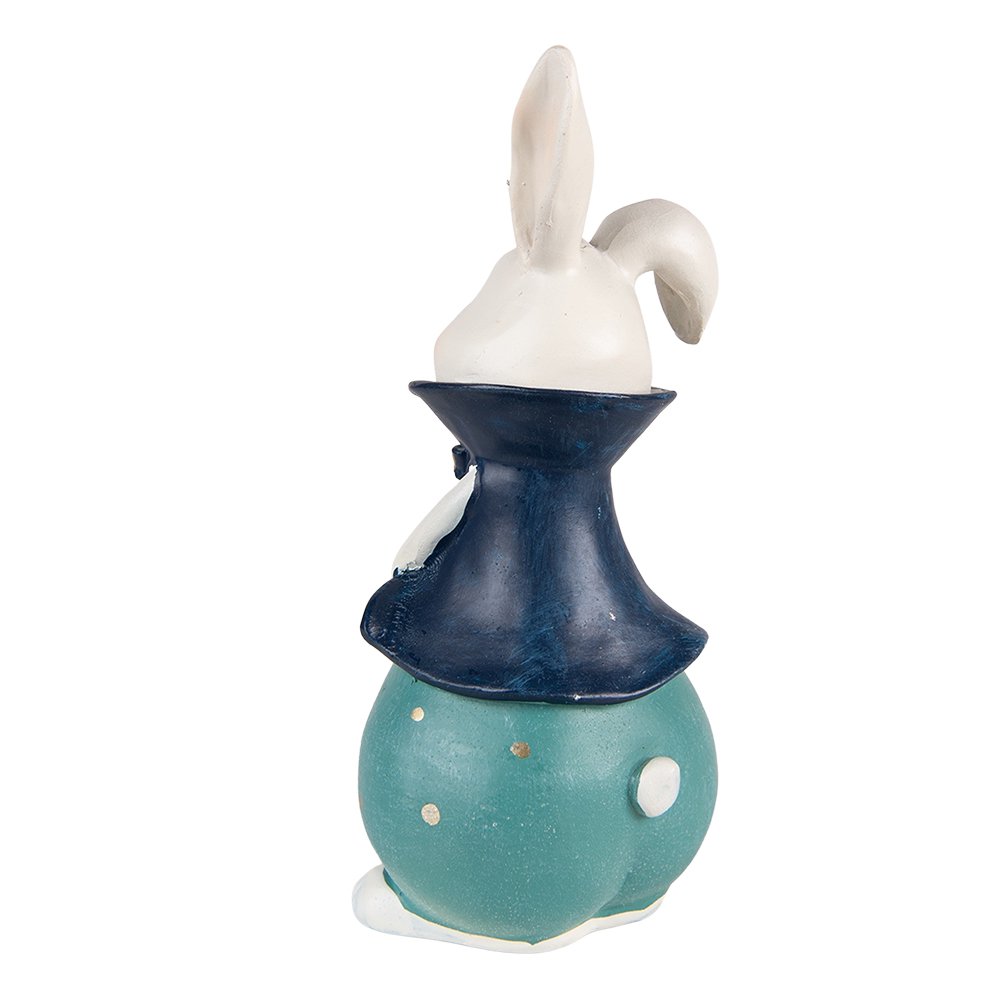Beeld Konijn 9x8x21 cm Turquoise Polyresin Woonaccessoires