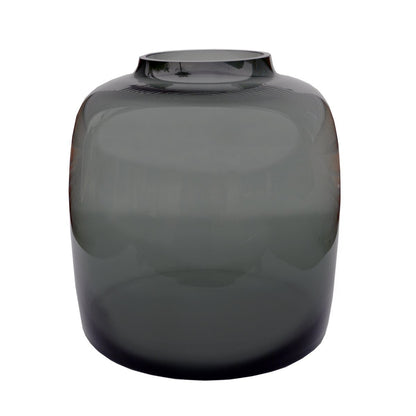 Vaas glas mond geblazen grijs lage vorm