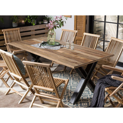 Eettafel 220x100 cm mangohout metaal industrieel
