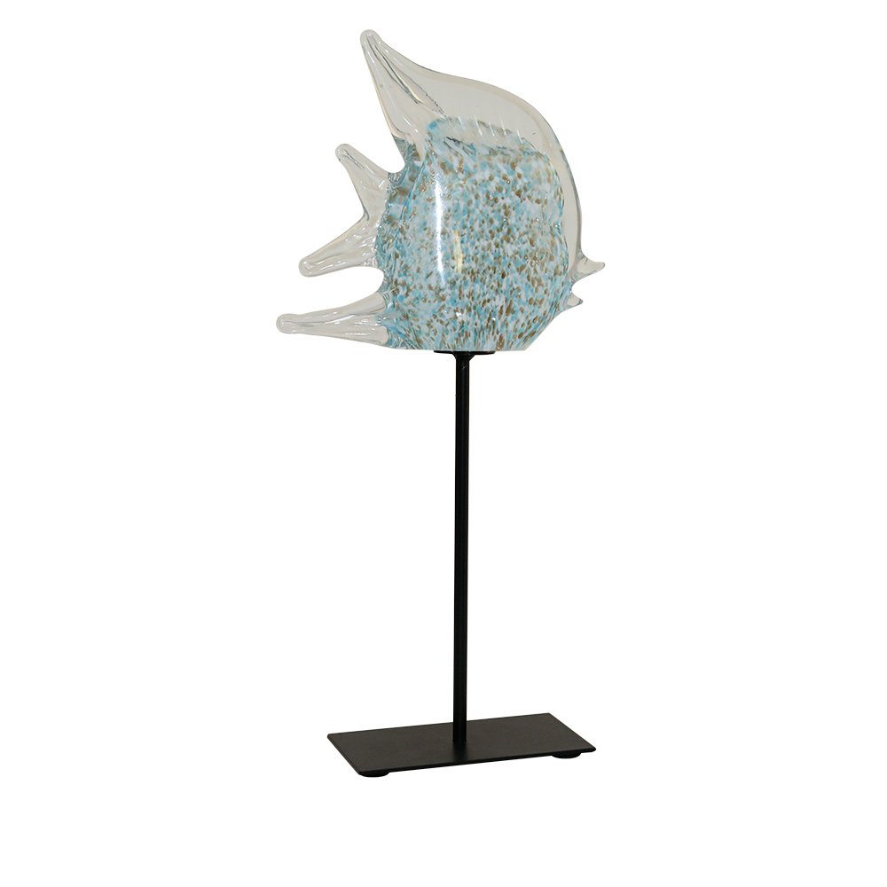 Decoratieve vissen glas metaal 16,5x7x36 cm blauw