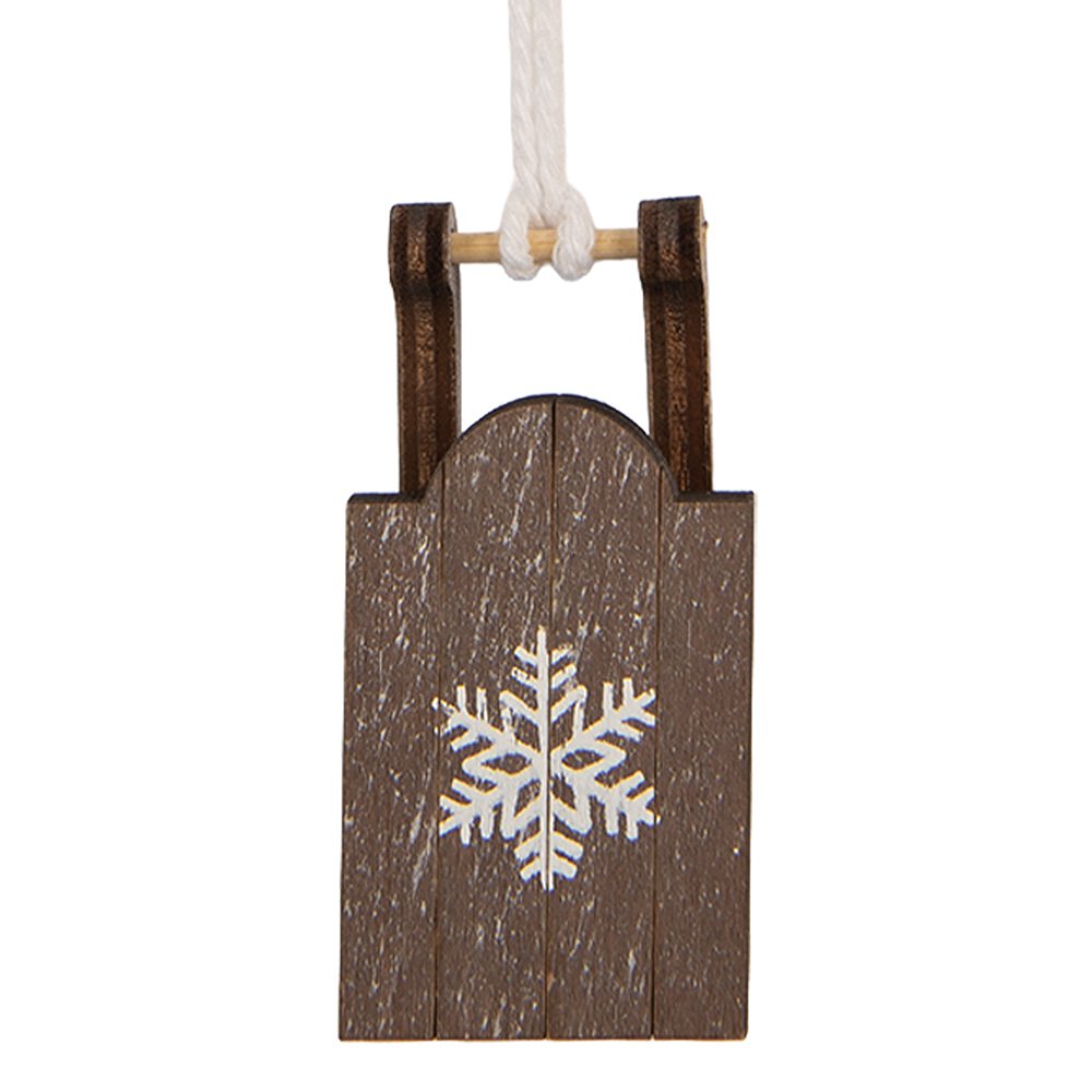 Kersthanger slee 3x2x6 cm bruin hout