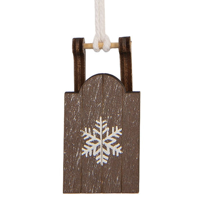 Kersthanger slee 3x2x6 cm bruin hout