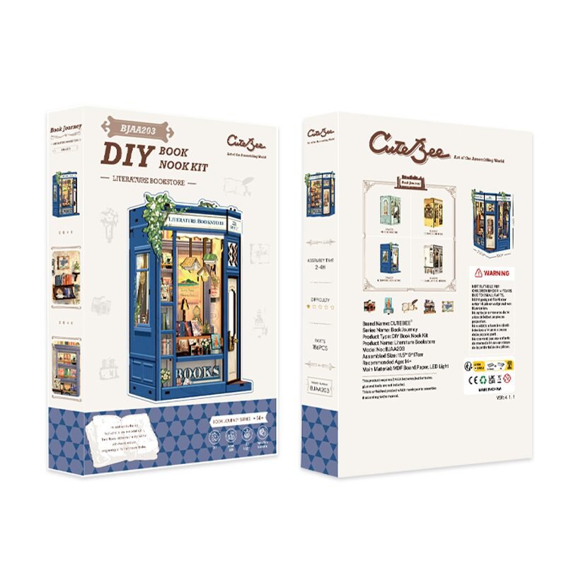Cutebee, 3D Booknook, Literature Bookstore, BJAA203,11,5x10x17cm