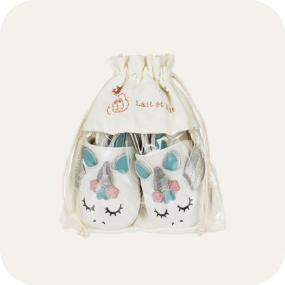 Soft leather baby booties Unicorn