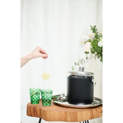 Kristallen glazen 6 stuks groen 10 cm