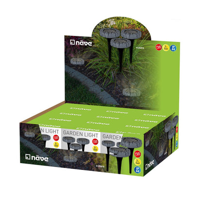 Solar grondspots 3 stuks 14 cm grijs