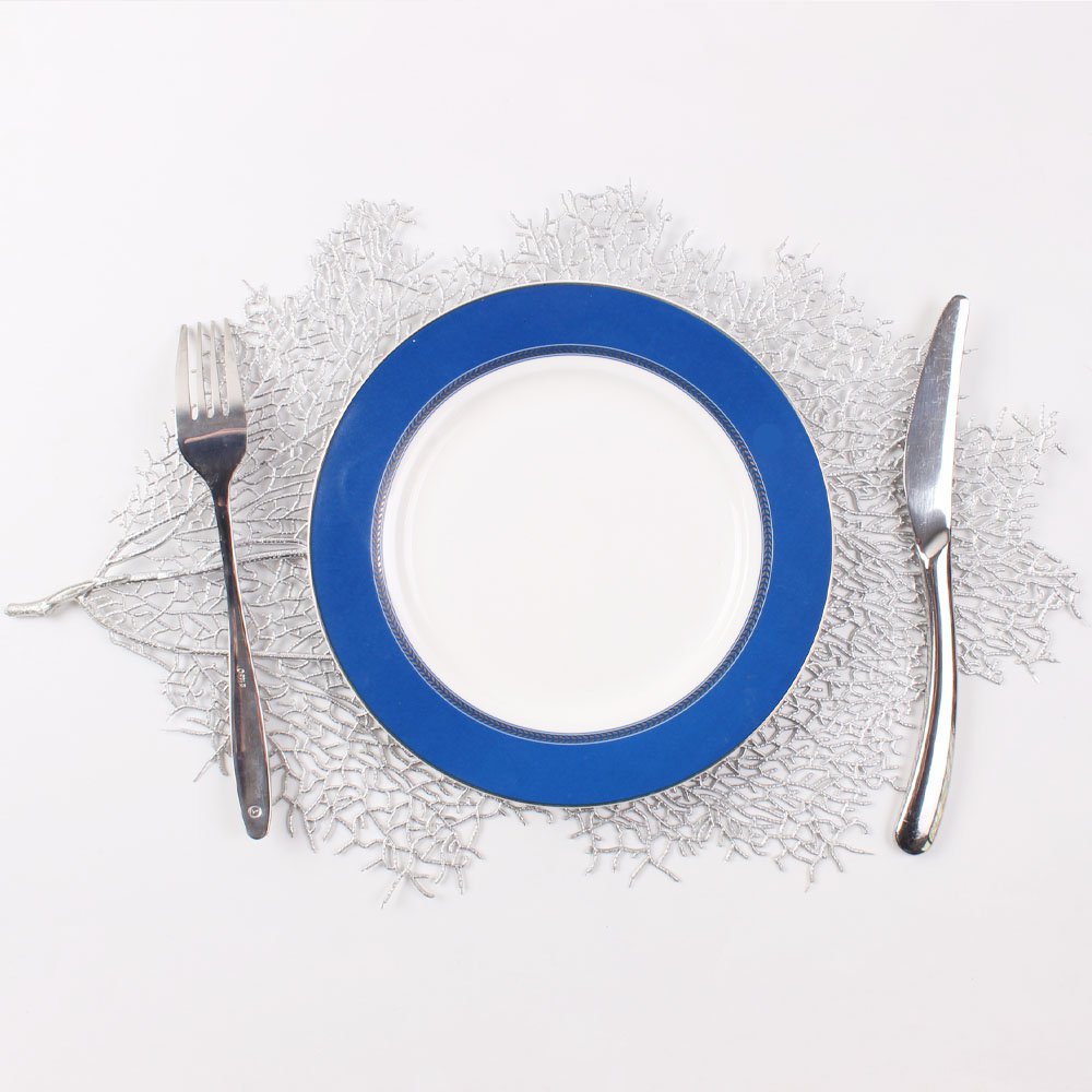 Silver leaf plate below