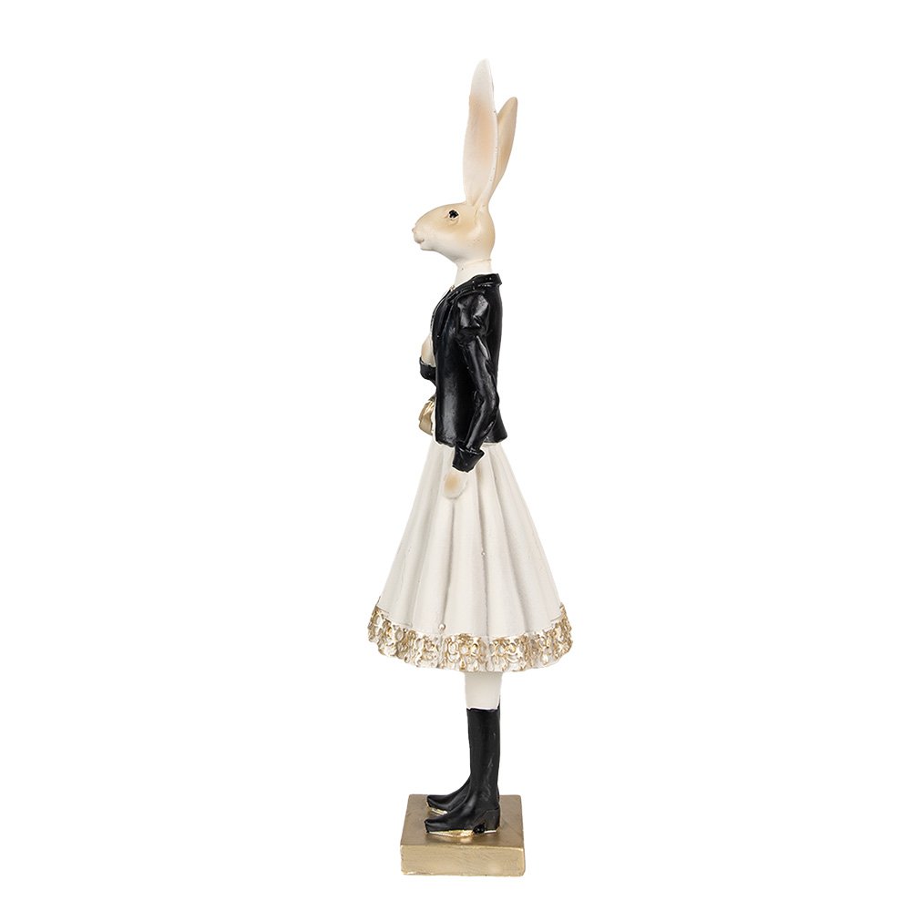 Konijn beeld 32 cm bruin polyresin