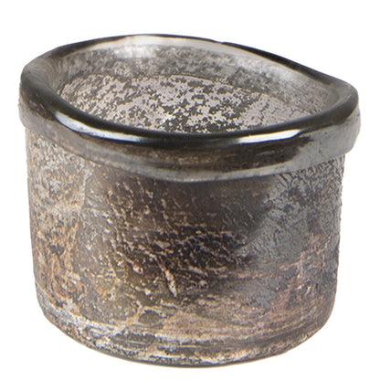 Tealight holder Ø 8x6 cm Brown Glass Tealight holder