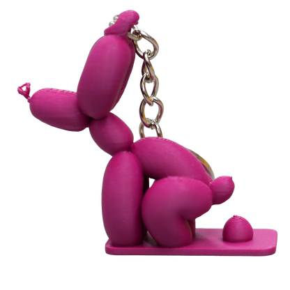 Sleutelhanger ballon hond poepend PLA