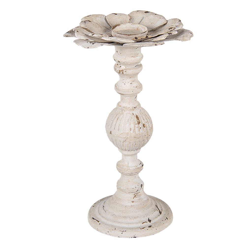 Candlestick Ø 19x34 cm White Iron Candle Holder