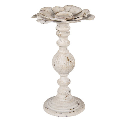 Candlestick Ø 19x34 cm White Iron Candle Holder
