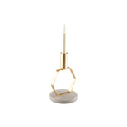 Kandelaar marmer goud wit h.17 cm
