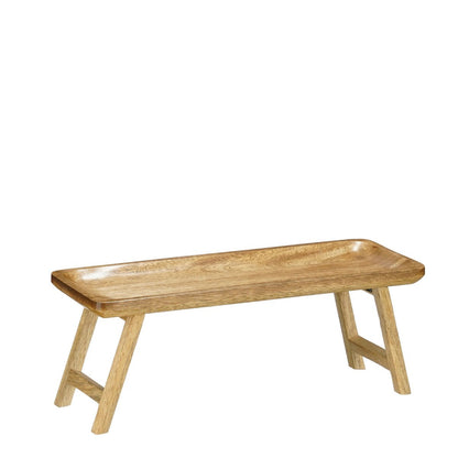 Dienblad mangohout donkerbruin 40x15x15 cm