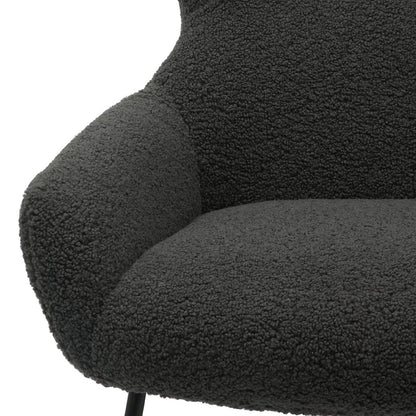 Fauteuil en hocker set teddybont antraciet