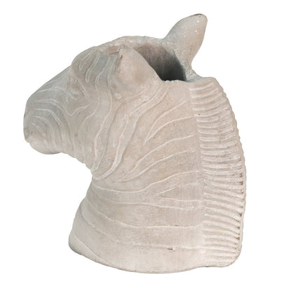 Flowerpot Zebra 16x10x15 cm Grey Stone Indoor Flowerpot