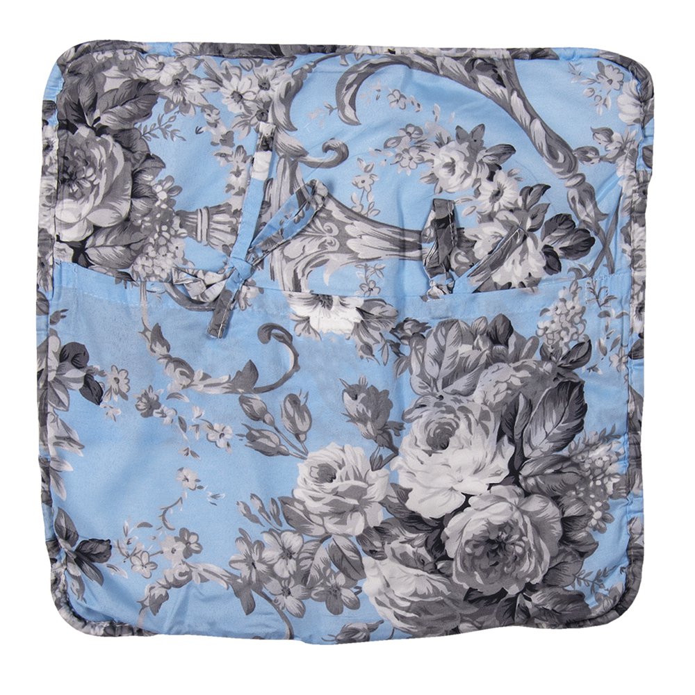 Kussenhoes 40x40 cm Blauw Polyester Bloemen Sierkussenhoes