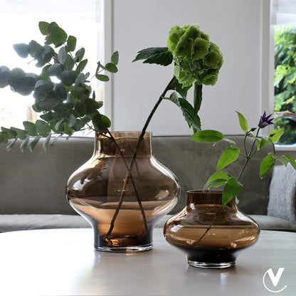 Vaas Ruvuma taupe glas Ø28 cm