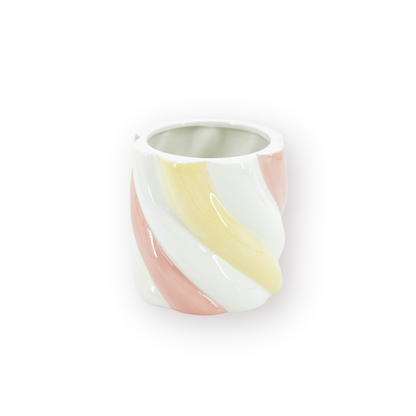Bloempot 12,5x12,5x13 cm roze geel