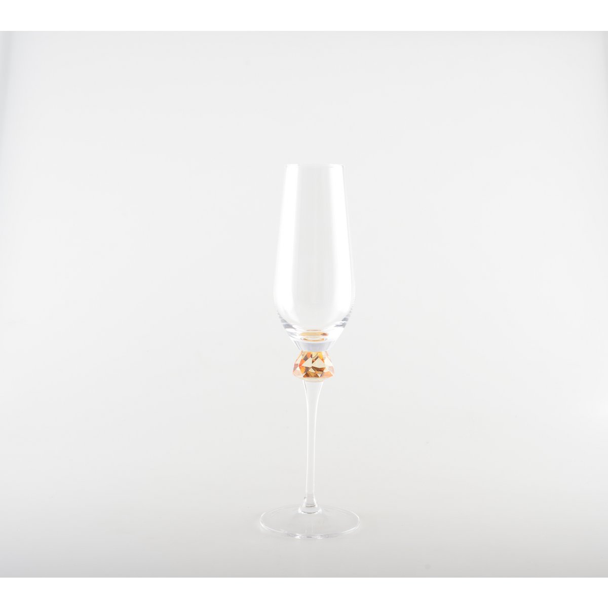 Champagne fluiten set van 4 diamantvoet gekleurd