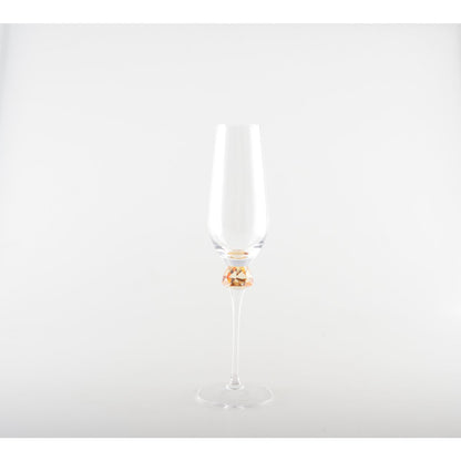 Champagne fluiten set van 4 diamantvoet gekleurd