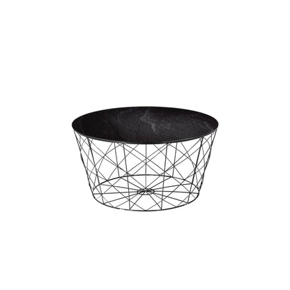 Coffee table with metal basket Ø 80 cm
