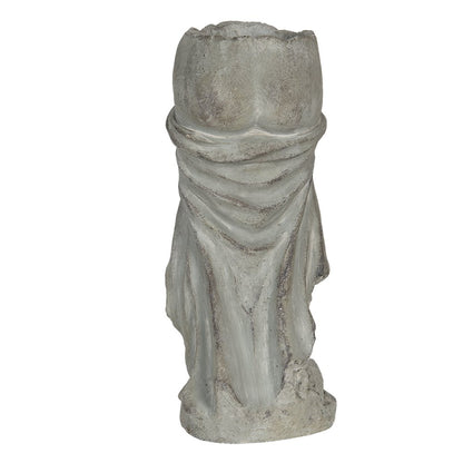 Flowerpot 13x13x29 cm Grey Stone Indoor Flowerpot