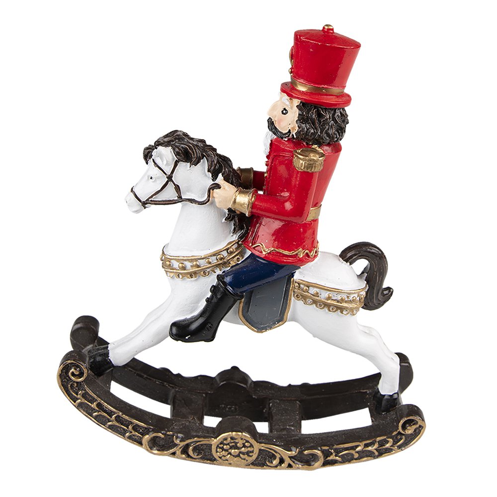 Decoratie notenkraker op hobbelpaard 15x5x18 cm