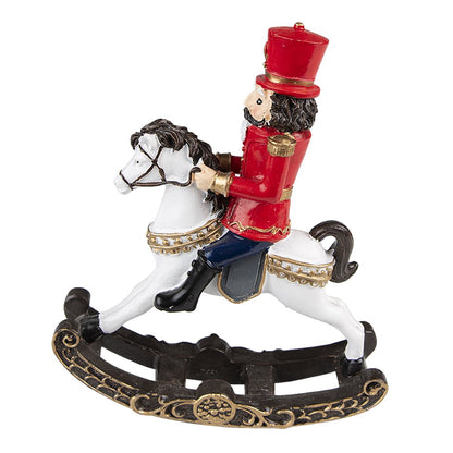 Decoratie notenkraker op hobbelpaard 15x5x18 cm